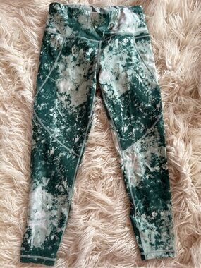 Sweaty Betty Power 7/8 Leggings Marina Green Tie Dye Print Size S